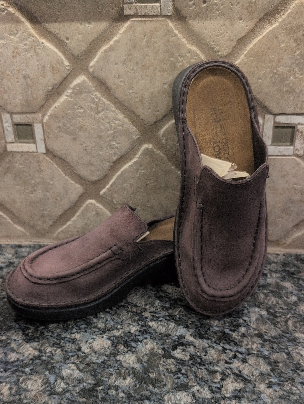 Women's Naot Suede Leather Mules